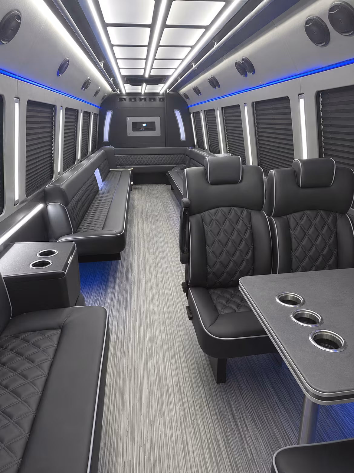san angelo 25 passenger party bus inside