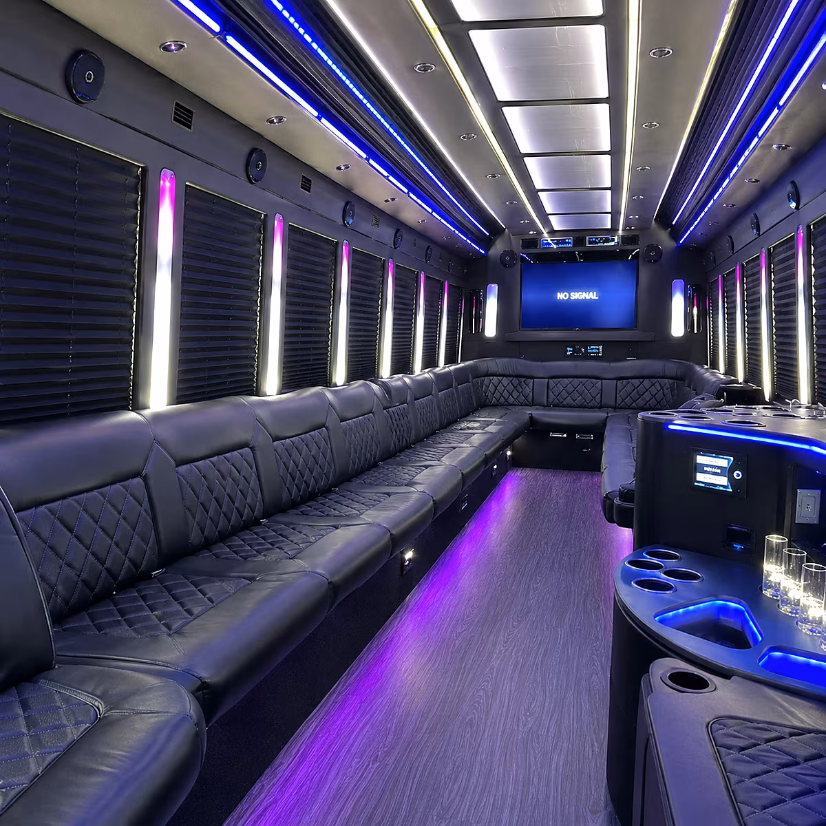 san angelo 30 passenger party bus inside