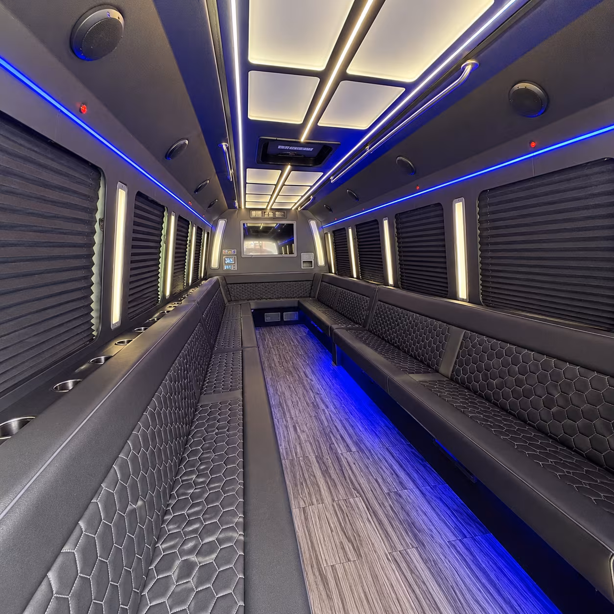 san angelo 30 passenger party bus interior